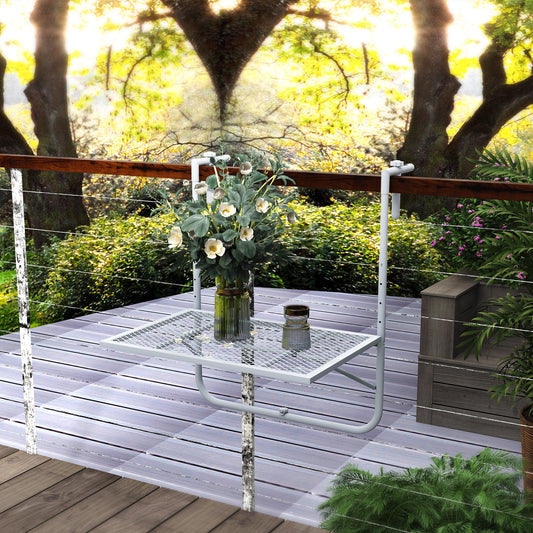 Outsunny Balcony Hanging Table in Grey