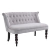 HOMCOM Velvet 2 Seater Sofa, Button Tufted Wingback Loveseat with Rubber Wood Legs for Living Room, Bedroom, Grey