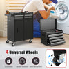 High Capacity Tool Storage Cabinet with Lockable Wheels-Black