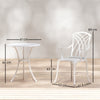 Outsunny 3 Pieces Garden Bistro Set, Cast Aluminium Outdoor Dining Set with 2 Chairs and Round Table with Parasol Hole, White