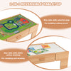Wooden Train Track Set with Reversible Tabletop 100 Pieces Toy and Storage Drawer