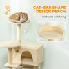 PawHut 140cm Large Cat Tree Tower with Sisal Scratching Posts, Plush Perches, Hammock, Beige