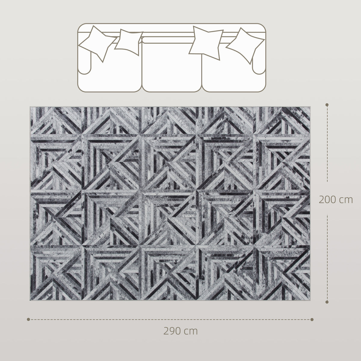 HOMCOM Modern Area Rug