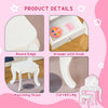 HOMCOM Kids Vanity Table and Chair Set with Tri-Folding Mirror and Stool, Makeup Dressing Table with Drawer, White