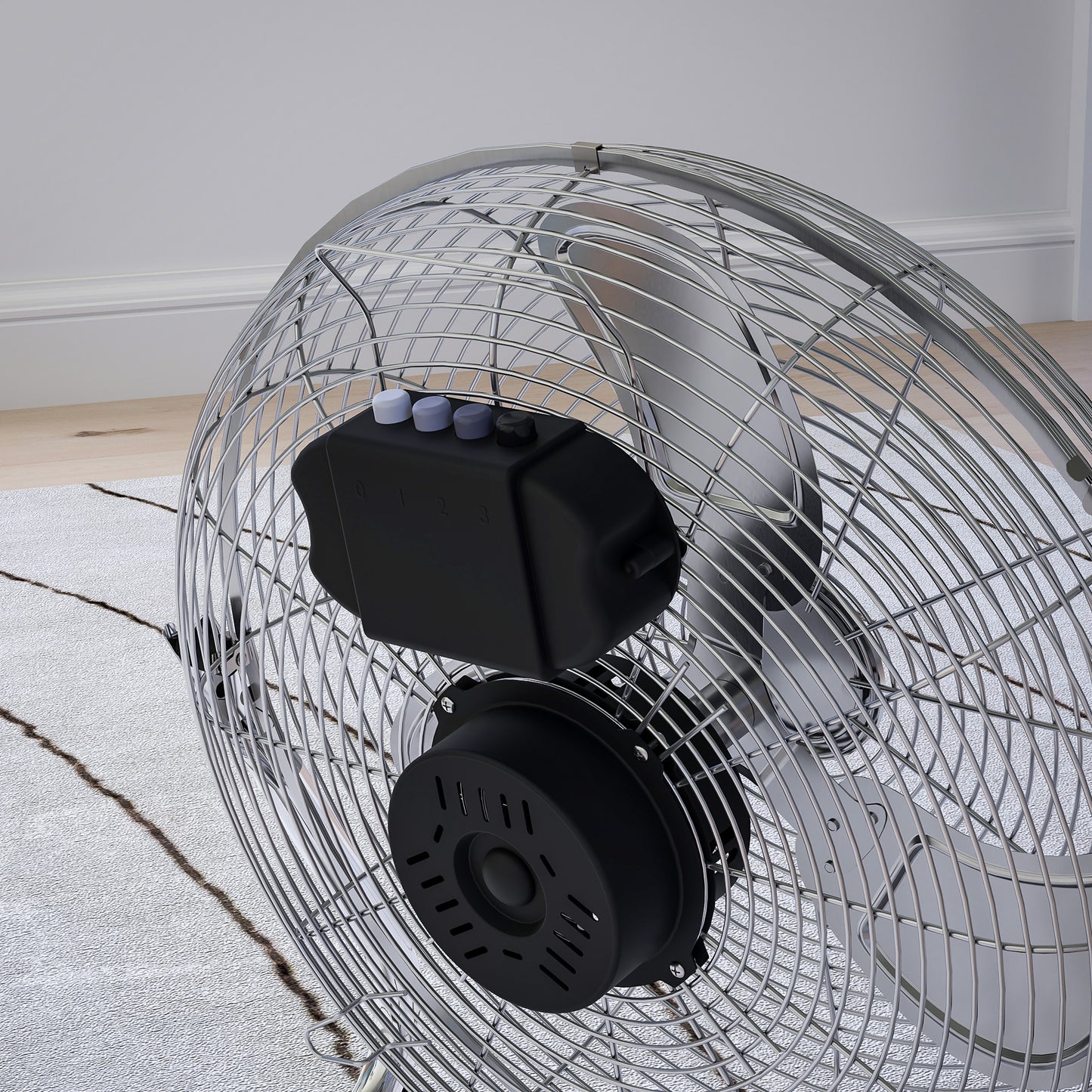 HOMCOM Metal Desk Fan with 3 Speeds & 120√Ç¬∞ Adjustable Tilt - Silver