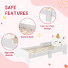 ZONEKIZ Kids Bedroom Furniture Set with Kids Dressing Table with Mirror and Stool, Toddler Bed Frame for 3-6 Years, Unicorn Design