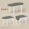 HOMCOM 4-6 Person Wooden Drop-Leaf Table - Grey