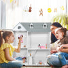Large Wooden Dolls House with Furniture and Accessories-Grey