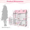 Large Wooden Dolls House with Furniture and Accessories-Pink