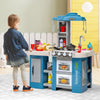 Kids Kitchen Playset with 67 Pieces Accessories and Realistic Lights-Blue