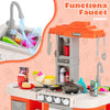 Kids Kitchen Playset with 67 Pieces Accessories and Realistic Lights-Orange
