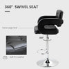 HOMCOM PU Leather Upholstered Swivel Bar Stool, Height Adjustable with Back, Armrest, Footrest, Black