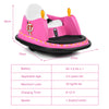 Kids Ride-On Bumper Car with Colorful Flashing Lights and Music-Pink