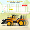 12V Battery Powered Bulldozer Digger with Adjustable Digging Bucket-Yellow