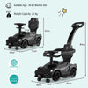 3-in-1 Ride On Push Car with Removable Guardrails and Handle-Black