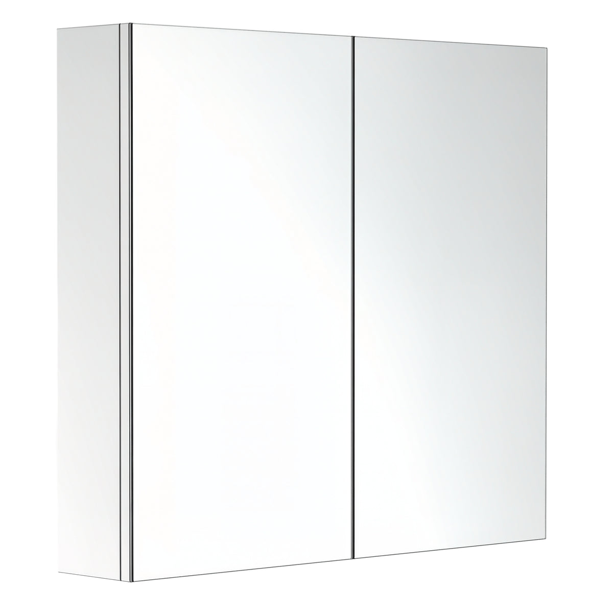 HOMCOM Bathroom Mirror Cabinet, Stainless Steel Wall Mounted Bathroom Storage Cabinet with Double Doors, 60x55cm