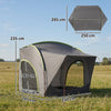 Outsunny Car Tent with 2.35m Stand-Up Height, 3000mm Waterproof Tailgate Tent with Mesh Windows for Family Camping Travelling