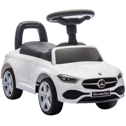 AIYAPLAY Official Mercedes-Benz Ride On Car, Foot to Floor Sliding Walker with Horn, Engine Sounds and Under-Seat Storage, White