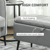 HOMCOM 92 x 31cm Linen-Look Storage Ottoman - Light Grey