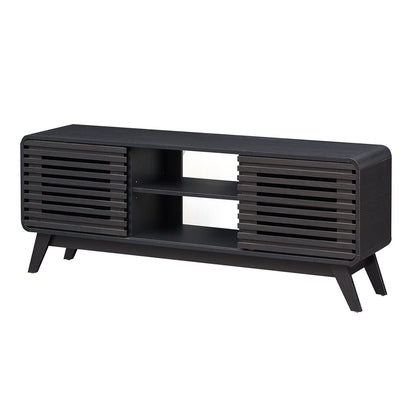 TV Stand for 65" TVs Mid Century Modern Entertainment Center-Black