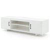 TV Stand for TVs up to 70 Inches with Power Outlet and 2 Cable Holes-White