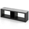 TV Stand with LED Light for TVs up to 65 inch with Adjustable Tempered Glass Shelves-Grey