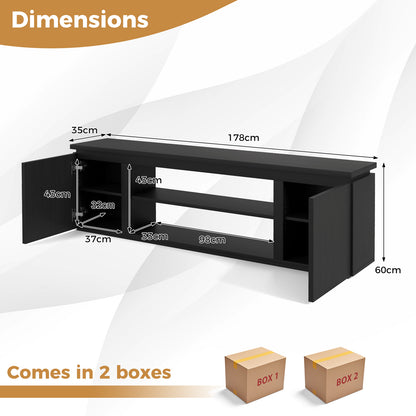 TV Cabinet for TVs up to 80 Inch Media Console Table with 3 Adjustable Shelves-Black