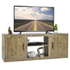 TV Stand for 65 Inches TVs with Storage Cabinets and Adjustable Shelves-Natural