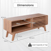TV Stand for TVs up to 55 Inches Entertainment Center with Sliding Door-Walnut