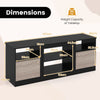 TV Stand with Adjustable Shelf and Open Compartment-Black