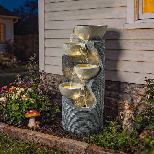 Outsunny Garden Water Feature in Mixed Colour
