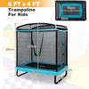 6 Feet Kids Trampoline with Swing and Enclosure Safety Net-Blue