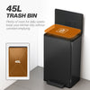 HOMCOM 45L Kitchen Bin, Pedal Bin with Soft-Close and Stay-Open Lid, Removable Inner Bucket, Odor Control for Kitchen, Office