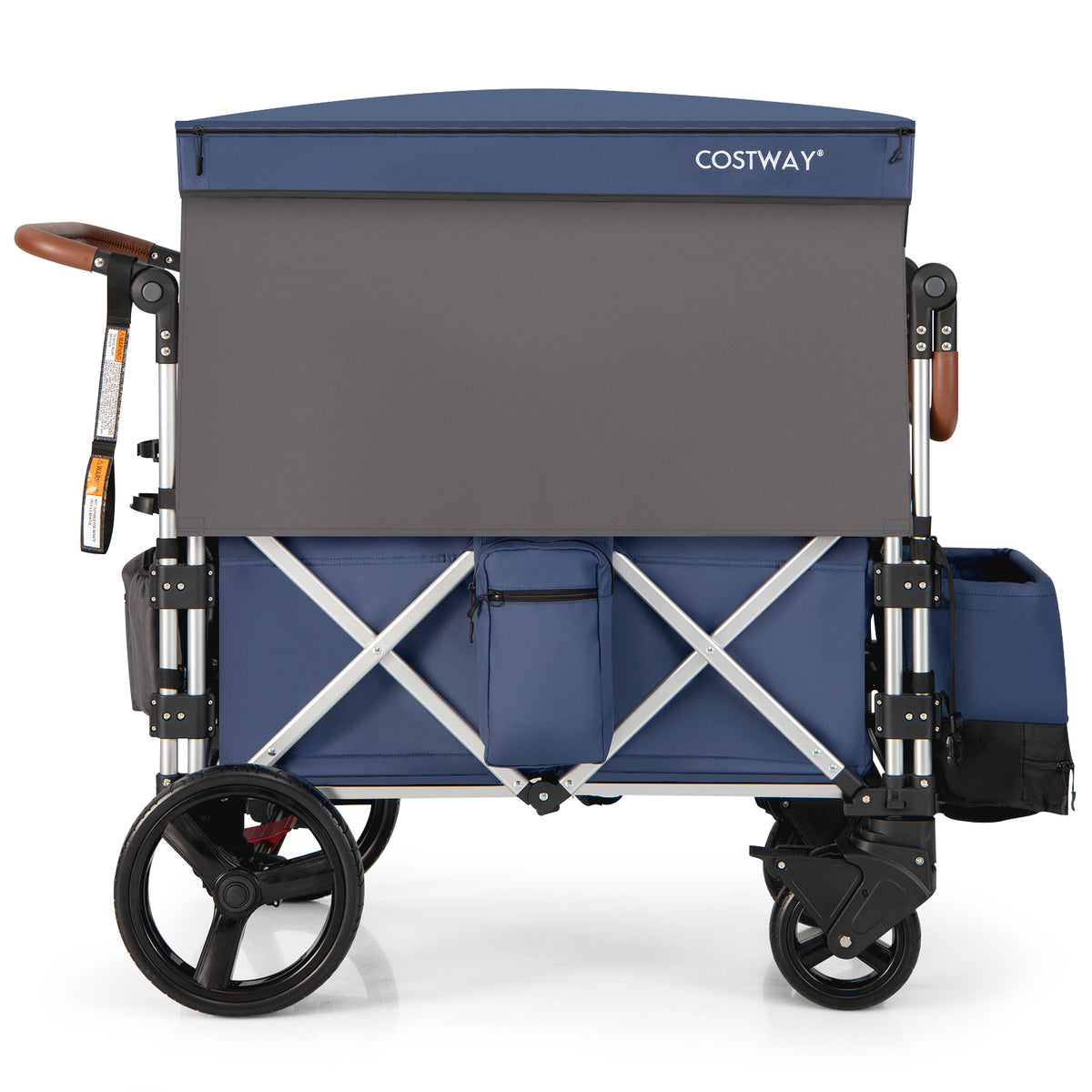 Twin Baby Double Stroller Wagon Push Pull Stroller-Blue