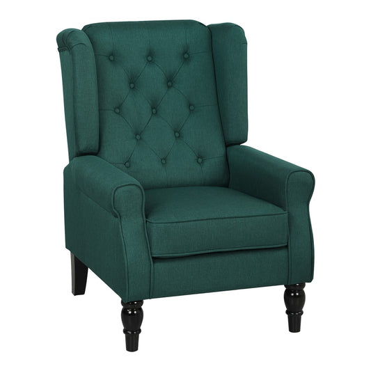HOMCOM Wingback Accent Chair in Dark Green