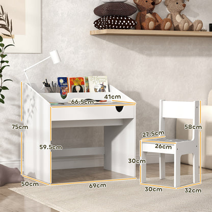 AIYAPLAY Children Study Table and Chair in Grey