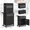 HOMCOM Three-Part Steel Locking Tool Chest - Black