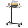 Overbed Table Tilting Bedside Table with Wheels Adjustable Height-Grey