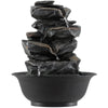 Tabletop Water Fountain Indoor Desktop Cascading Water Feature with LED Light