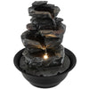 Tabletop Water Fountain Indoor Desktop Cascading Water Feature with LED Light