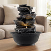 Tabletop Water Fountain Indoor Desktop Cascading Water Feature with LED Light
