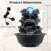 Tabletop Water Fountain with Rolling Crystal Ball Indoor Cascading Water Feature