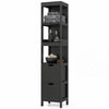 Tall Bath Storage Unit with 2 Deep Box Drawers-Black