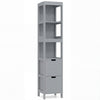 Tall Bath Storage Unit with 2 Deep Box Drawers-Grey
