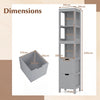 Tall Bath Storage Unit with 2 Deep Box Drawers-Grey