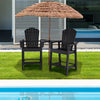 Tall Adirondack Chair Set of 2 with Middle Connecting Tray-Black