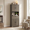 Tall Bathroom Cabinet Freestanding Storage Cabinet with 4 Doors and 1 Drawer-Grey