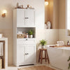 Tall Bathroom Cabinet Freestanding Storage Cabinet with 4 Doors and 1 Drawer-White