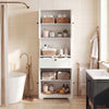 Tall Bathroom Cabinet Freestanding Storage Cabinet with 4 Doors and 1 Drawer-White