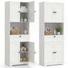 Tall Bathroom Cabinet Freestanding Storage Cabinet with 4 Doors and 1 Drawer-White